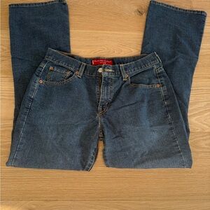 Levi's 515 navy blue low rise bootcut jeans